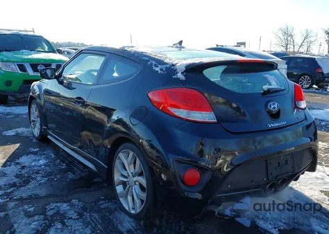 2014 Hyundai Veloster Turbo W/Blue from USA, damaged, VIN KMHTC6AE2EU207485